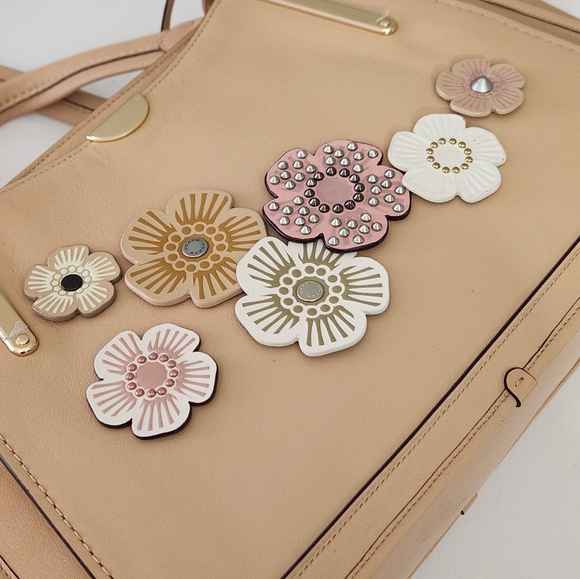 NWT COACH UPCRAFTED TEA ROSE DREAMER 36 SATCHEL BAG IN BEECHWOOD - Picture 2 of 9